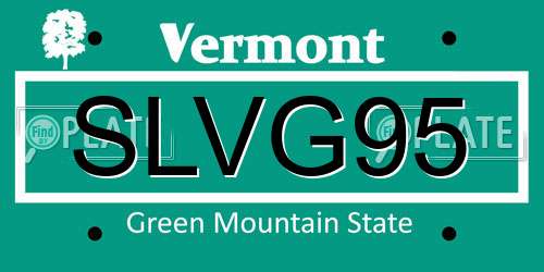 SLVG95 Vermont License Plate