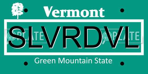 SLVRDVL Vermont License Plate