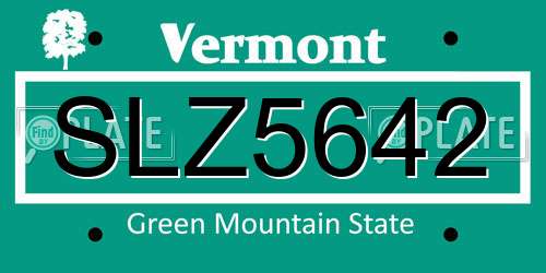 SLZ5642 Vermont License Plate