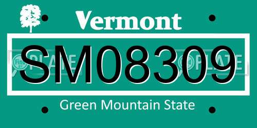 SM08309 Vermont License Plate