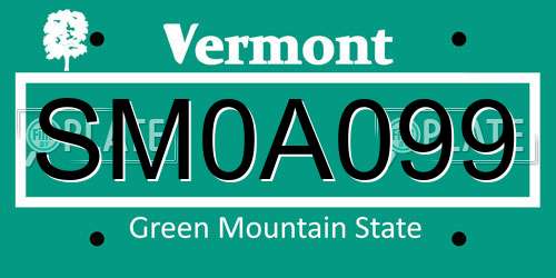 SM0A099 Vermont License Plate