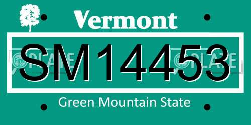 SM14453 Vermont License Plate