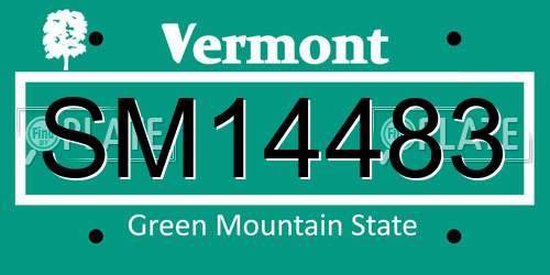 SM14483 Vermont License Plate