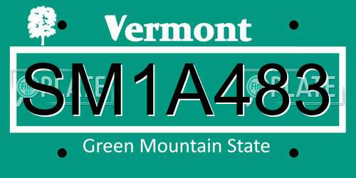 SM1A483 Vermont License Plate