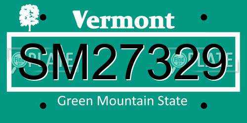 SM27329 Vermont License Plate