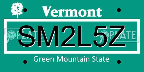SM2L5Z Vermont License Plate