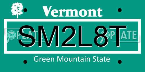 SM2L8T Vermont License Plate