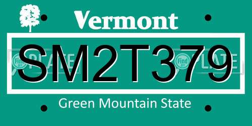 SM2T379 Vermont License Plate