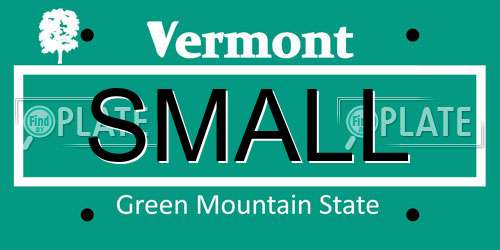 SMALL Vermont License Plate
