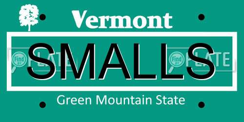 SMALLS Vermont License Plate