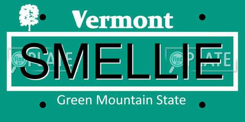 SMELLIE Vermont License Plate