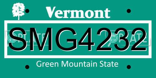 SMG4232 Vermont License Plate