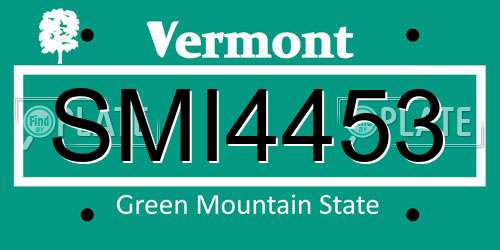 SMI4453 Vermont License Plate