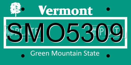 SMO5309 Vermont License Plate
