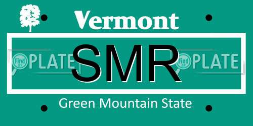 SMR Vermont License Plate