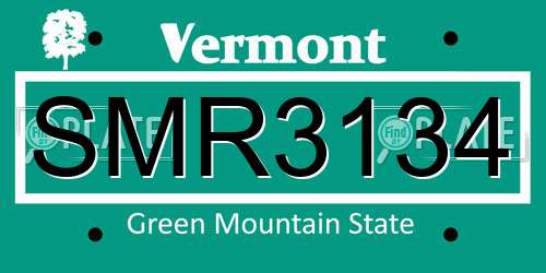 SMR3134 Vermont License Plate