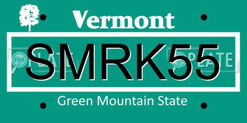 SMRK55 Vermont License Plate
