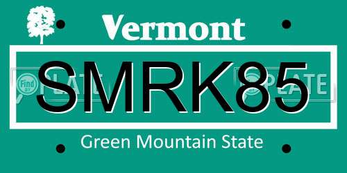 SMRK85 Vermont License Plate