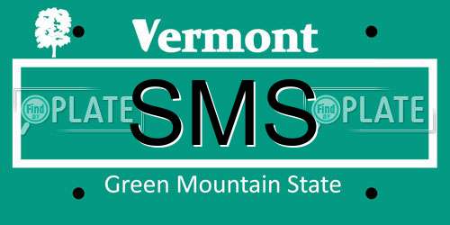 SMS Vermont License Plate