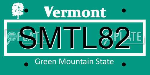 SMTL82 Vermont License Plate