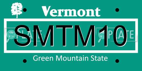 SMTM10 Vermont License Plate