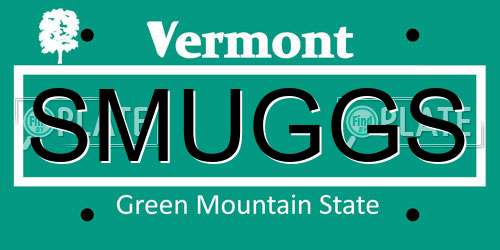 SMUGGS Vermont License Plate