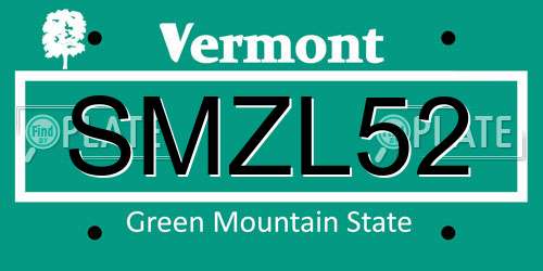 SMZL52 Vermont License Plate