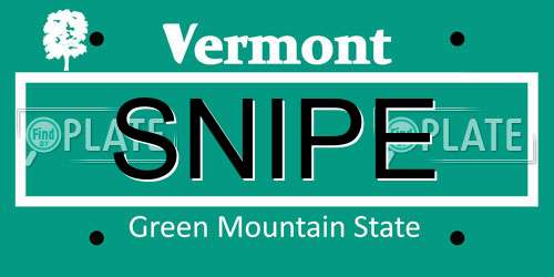SNIPE Vermont License Plate
