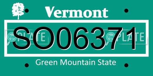 SO06371 Vermont License Plate