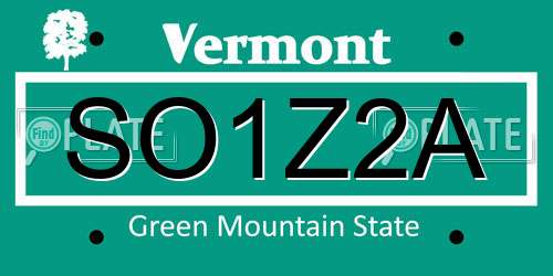 SO1Z2A Vermont License Plate