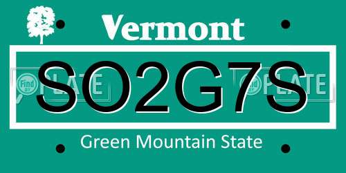 SO2G7S Vermont License Plate