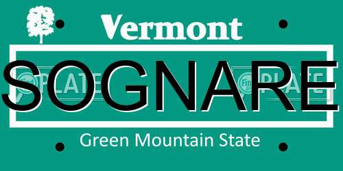 SOGNARE Vermont License Plate