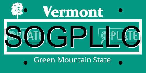 SOGPLLC Vermont License Plate