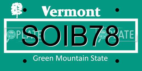 SOIB78 Vermont License Plate