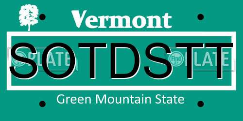 SOTDSTT Vermont License Plate