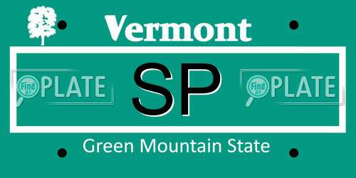 SP Vermont License Plate