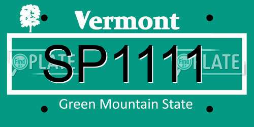 SP1111 Vermont License Plate