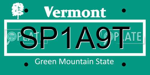 SP1A9T Vermont License Plate