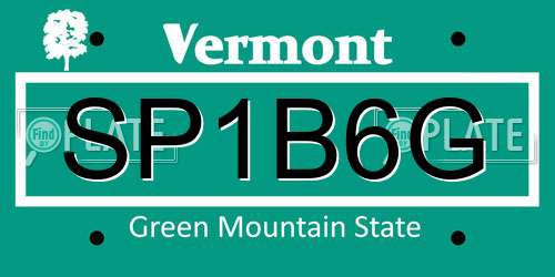 SP1B6G Vermont License Plate