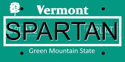 SPARTAN Vermont License Plate