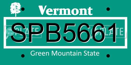 SPB5661 Vermont License Plate
