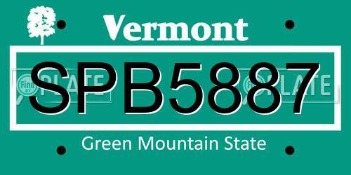 SPB5887 Vermont License Plate