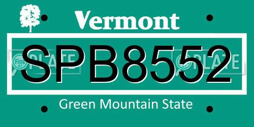 SPB8552 Vermont License Plate