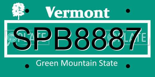 SPB8887 Vermont License Plate