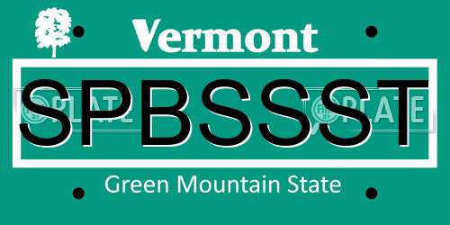 SPBSSST Vermont License Plate