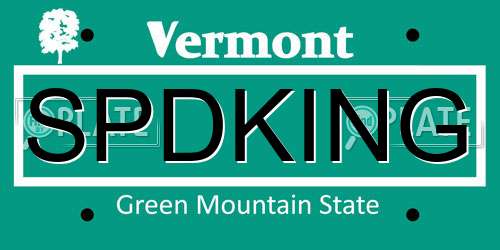 SPDKING Vermont License Plate