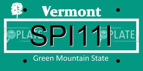 SPI11I Vermont License Plate