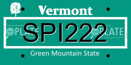 SPI222 Vermont License Plate