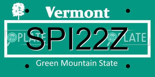 SPI22Z Vermont License Plate