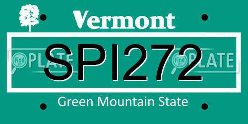 SPI272 Vermont License Plate